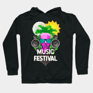 Music Festival Sunglasses Night and Day Hoodie